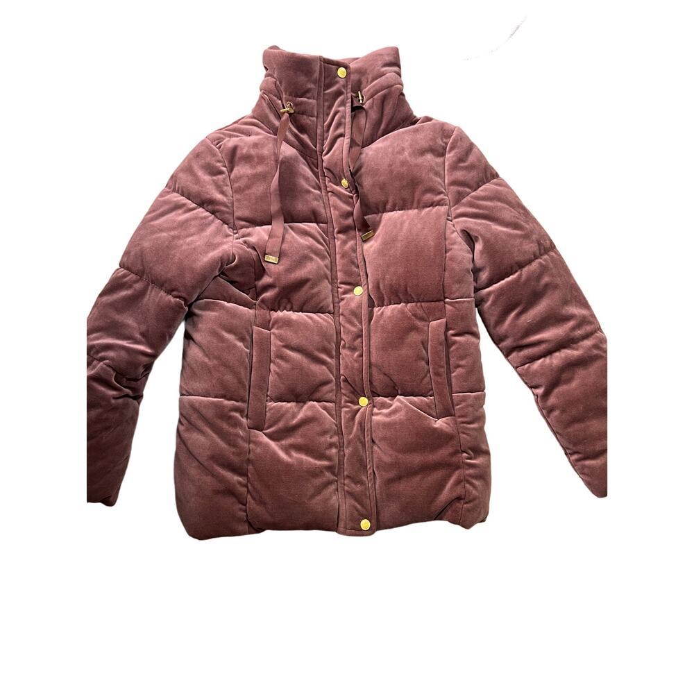 Issac Mizrahi Mauve Velvet Puffer Coat